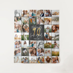 Tapiz multi foto de cumpleaños 90 moderno