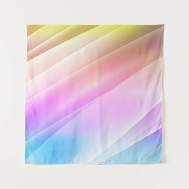 Tapiz Multicolor claro, cubierta arcoiris con líneas lar (Anverso)