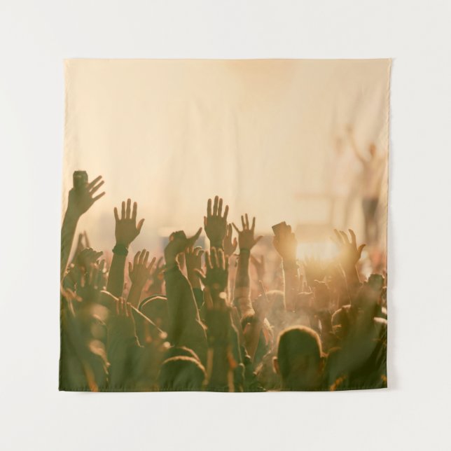 Tapiz Multitud en concierto - concierto de fotos al esti (Anverso)