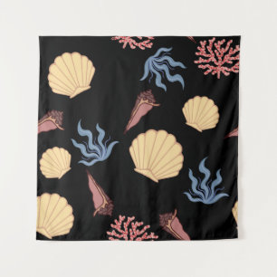 Tapiz Mundo submarino patrón ininterrumpido en vintage.