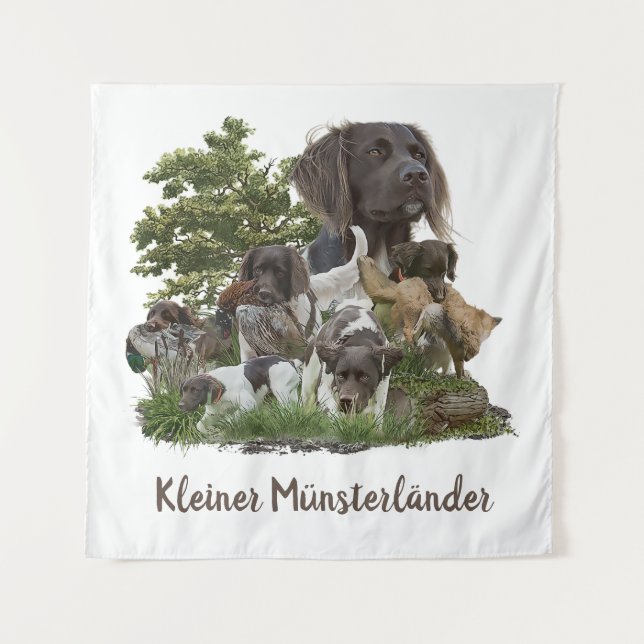 Tapiz  Munsterlander , perro versátil de caza y recupera (Anverso)