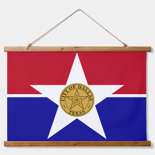 Tapiz mural con bandera de Dallas, Texas, EE.UU. (Anverso )