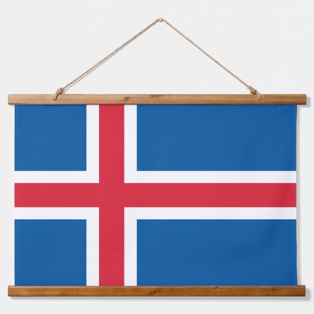 Tapiz mural con bandera de Islandia (Anverso )