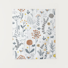 Tapiz mural floral moderno de esquema minimalista