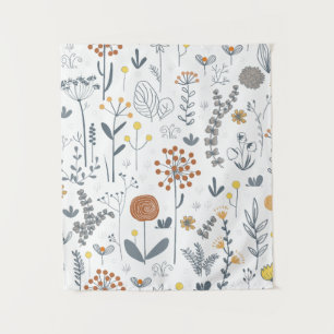Tapiz mural floral moderno de esquema minimalista