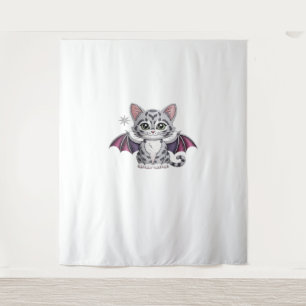 Tapiz murciélago de gato bordado camiseta clásica