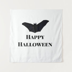 Tapiz Murciélago negro feliz Halloween agregar texto nom