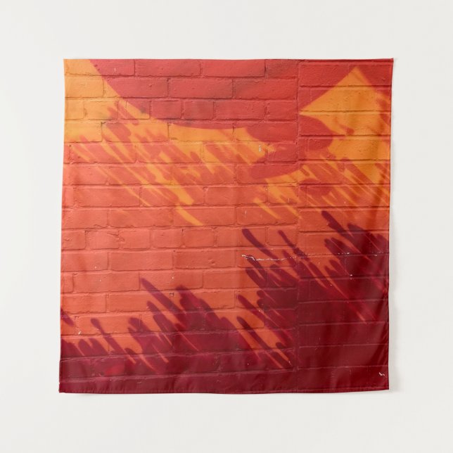 Tapiz Muro de ladrillo rojo y naranja (Anverso)