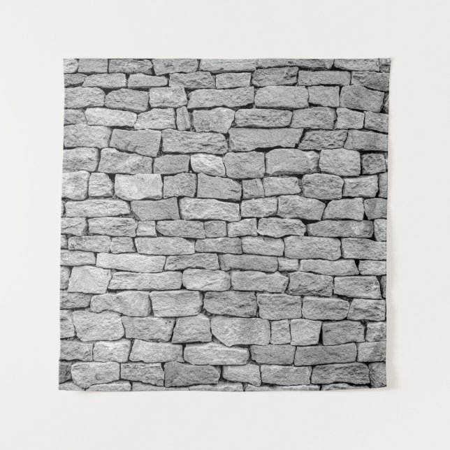 Tapiz Muro de piedra gris, fondo abstracto. (Anverso)