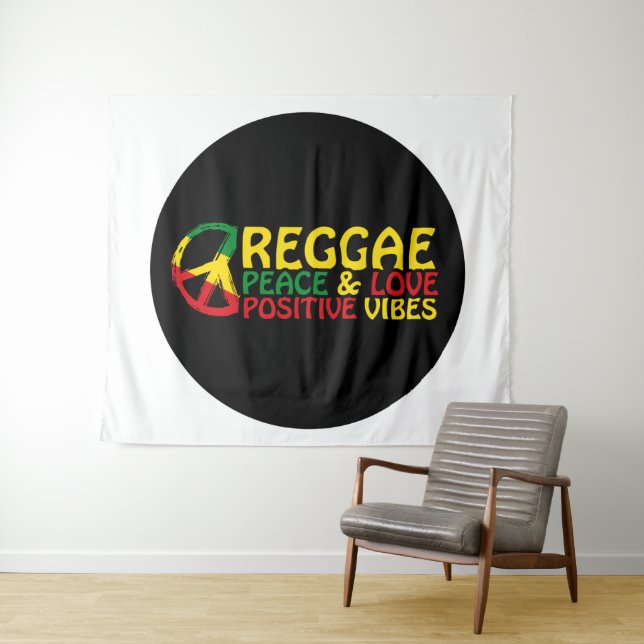 Tapiz Música de reggae con citas positivas (In situ (horizontal))