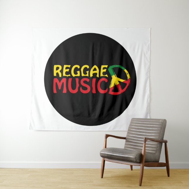 Tapiz Música de reggae - modelo2b-círculo-negro (In situ (horizontal))