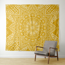 Tapiz Mustard Yellow Boho Mandala