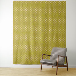 Tapiz  Mustard yellow white polka dots pattern 