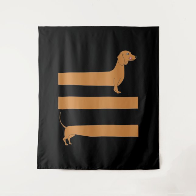 Tapiz Muy largo Dachshund divertido (Anverso)