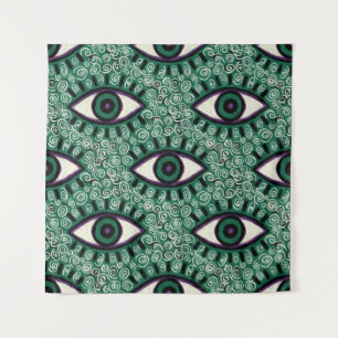 Tapiz "Mystic Emerald Eyes" - Psychedelic Swirl Seamless