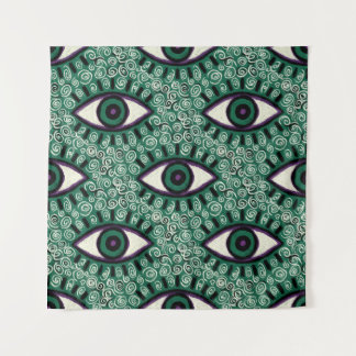 Tapiz "Mystic Emerald Eyes" - Psychedelic Swirl Seamless