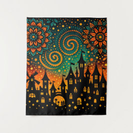 Tapiz Mystical Night Castle Silhouette