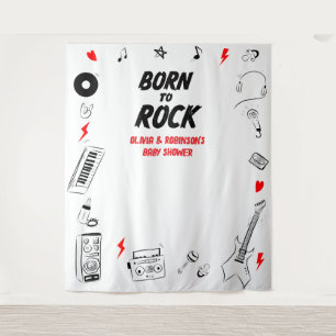 Tapiz Nacido en Rock Star Baby Shower Photo Booth Backdr
