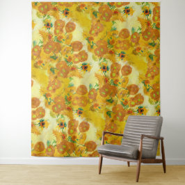 Tapiz Naranja amarillo de arte moderno girasoles pintura