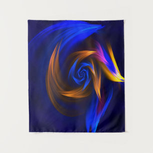 Tapiz Naranja azul forma vórtice abstracto