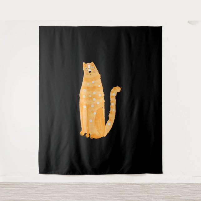 Tapiz Naranja de gatos (Anverso)