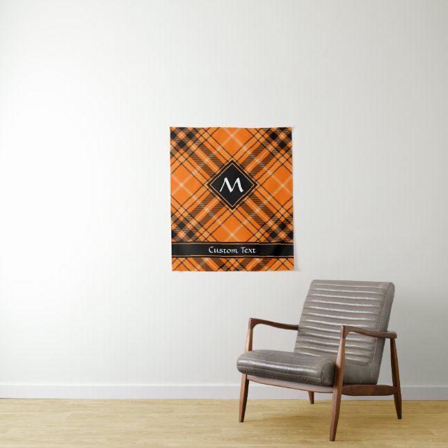 Tapiz Naranja de Halloween Tartan (In situ)