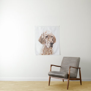 Tapiz Naranja de Inglaterra Belton Pintura de Perro Arte