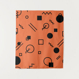 Tapiz Naranja, divertido, moderno, gráfico geométrico de
