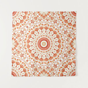 Tapiz Naranja Floral Mandala