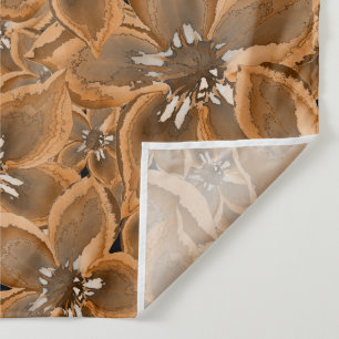 Tapiz Naranja, flores de color gris.