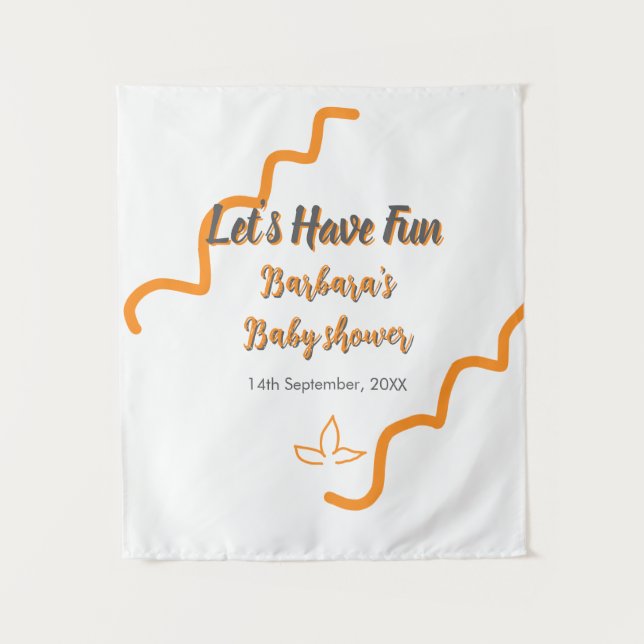 Tapiz Naranja gris retro español baby ducha boho moderno (Anverso)