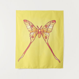 Tapiz Naranja Luna Moth Art - Insectos coloridos