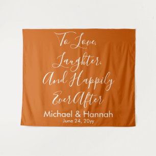 Tapiz Naranja quemado Boho Boda Fondo de recepción Prop.