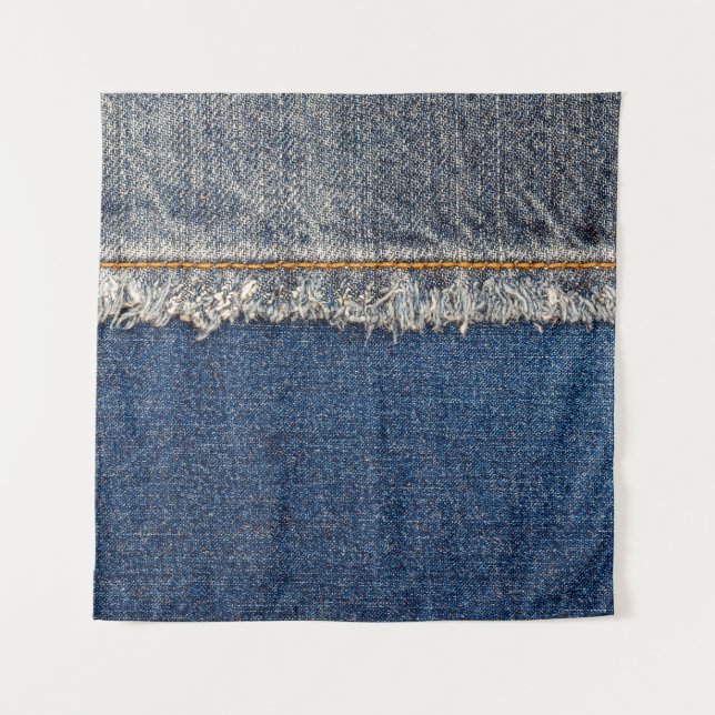 Tapiz Naranja Stitch, Parche De Doble Denim. (Anverso)