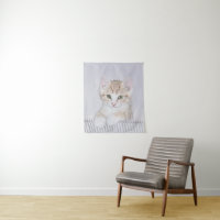 Naranja Tabby Kitten Pintura - Arte Gato Original