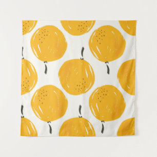 Tapiz Naranjas acuarelas ilustracion pintado a mano con 
