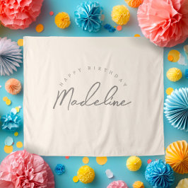 Tapiz Natural Linen Personalized Birthday Banner