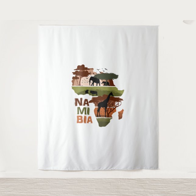 Tapiz Naturaleza del continente africano del atardecer e (Anverso)