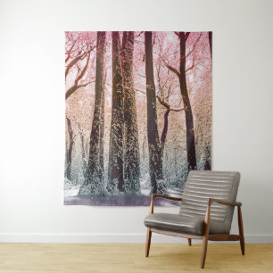 TAPIZ NATURALEZA FORESTAL DE NIEVE