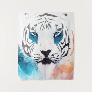 Tapiz Naturaleza salvaje del tigre blanco Colores animal