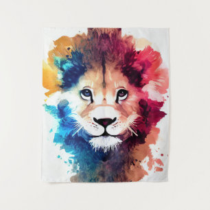 Tapiz Naturaleza salvaje León Color animal Pintura de ar