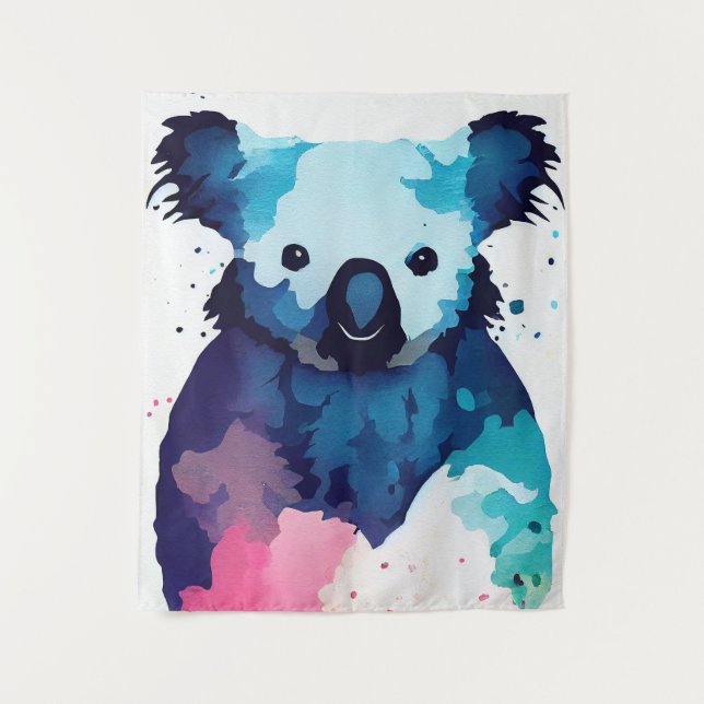 Tapiz Naturaleza silvestre Koala Pintura de arte de colo (Anverso)