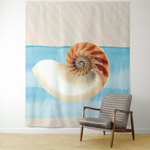 Tapiz Nautilus Seashell and Sand