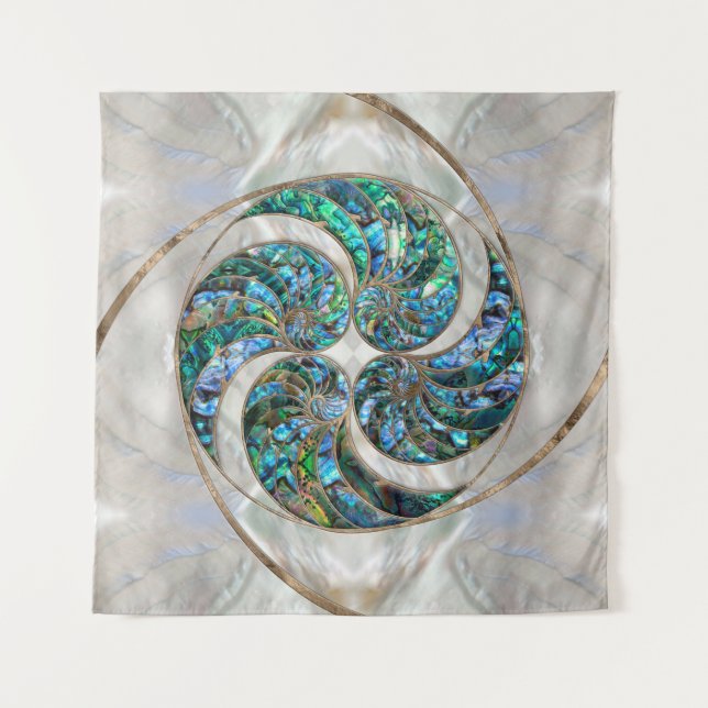 Tapiz Nautilus Shell - Abalone y Pearl (Anverso)