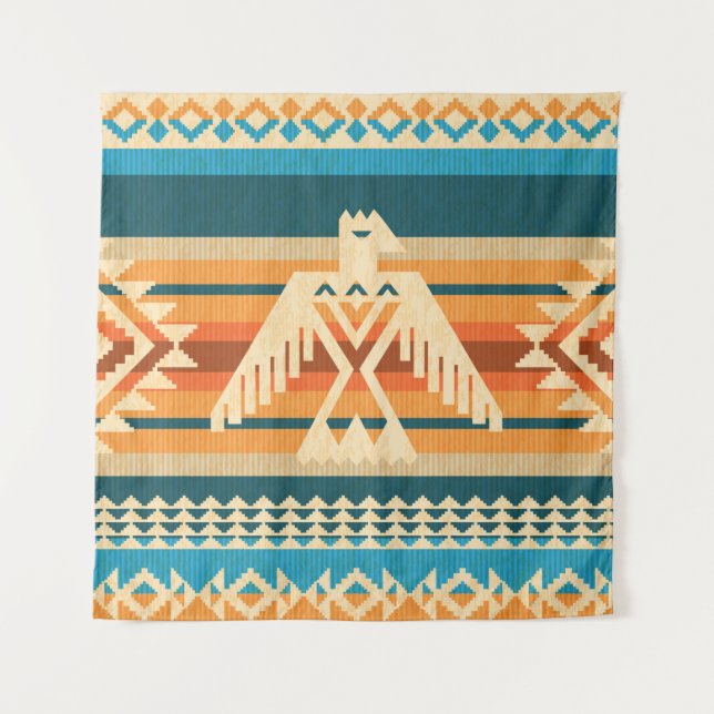 Tapiz Navajo style abstract seamless pattern with eagle  (Anverso)
