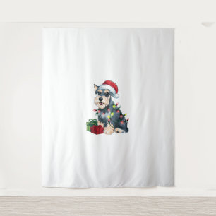 Tapiz Navidad de perro de Santa Standard iluminando Navi
