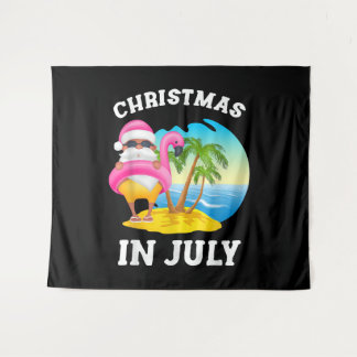 Tapiz Navidad En Julio Santa Piscina Flamingo Verano