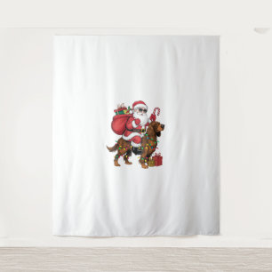 Tapiz Navidad iluminando a Santa Riding Irlanda Setter D