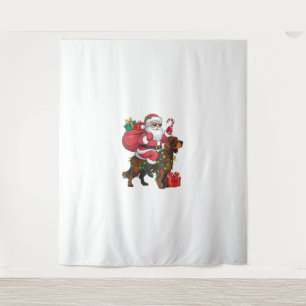 Tapiz Navidad iluminando a Santa Riding Irlanda Setter D