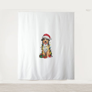 Tapiz Navidad iluminando Santa Hat Shiloh Shepherd Dog C